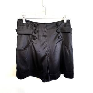 Marciano Mariner Silk Blend Button Pocket Dressy Sexy Shorts Womens 10 Black